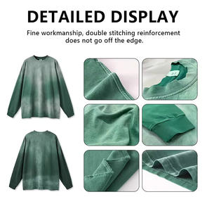 เสื้อยืดแขนยาวผู้ชายสไตล์วินเทจทรงโอเวอร์ไซส์ ผ้าคอตตอน 100% น้ำหนัก 240 กรัม ย้อมสีแบบไทได ผ้าเทอร์รี่ถักเนื้อแน่น - Product Image 4