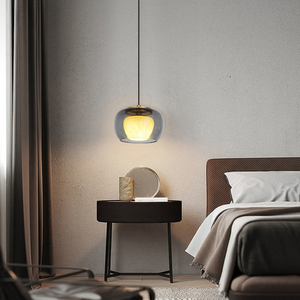 Boutique cao cấp treo ánh sáng hun khói thủy tinh ánh sáng mặt dây chuyền với bên trong đá khuếch tán cung cấp lớp hiệu ứng ánh sáng cho khách sạn - Product Image 5