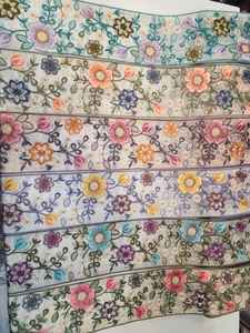 Colorful Embroidery Flower Lace Children's Pants Women's Clothing Patch Embroidery Lace Trim - Product Image 3