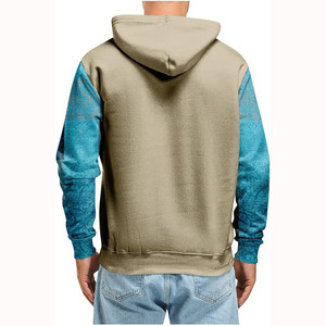 Sweat-shirt à capuche en molleton à col en V brodé et imprimé sur mesure pour homme et femme, couleur unie, 100% coton, collection hiver - Product Image 2