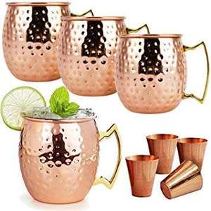Mug Moscow Mule 500 ml en cuivre, design moderne, écologique, avec couvercle martelé et poignée, OEM/ODM, Vedela Naturals – Vente Flash - Product Image 6