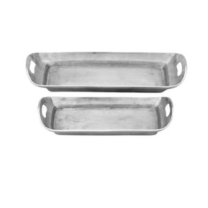 High Quality Handcrafted Aluminium Industrial Rectangle Serving <b>Tray</b> Gold Decorative Hammered Design Diwali Customized Food - Product Image 2