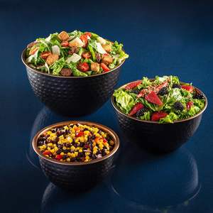 3 Pc Colleta Copper <b>Mixing</b> <b>Bowl</b> - Luxurious Serving <b>Bowl</b> <b>Set</b> - Kitchen Prep <b>Bowls</b> - Hammer Gold - Product Image 3