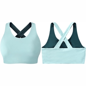 Sujetador Deportivo con Espalda Cruzada y Escote en U para Mujer, Talla Grande, Soporte Alto, Ropa de Gimnasio y Yoga, Logotipo Frontal Personalizable - Product Image 1