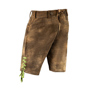 Short en cuir traditionnel bavarois personnalisé fait à la main pour hommes tenue Oktoberfest de rue haute de style solide d'Allemagne - Product Image 3