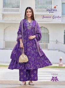 Traditional Women's <b>Indian</b> Pakistani Wedding Collection Embroidery Work Pure Cotton <b>Kurta</b> Palazzo Dupatta for Weddings Special - Product Image 5