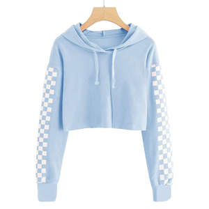 Custom High Quality <b>Women</b> <b>Women's</b> Fashion Wear <b>Blue</b> <b>Hoodies</b> / Sweatshirts Plain Design Sweatshirts / <b>Hoodies</b> OEM Support - Product Image 5
