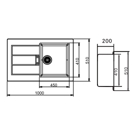 Para fregadero de cocina Franke Tectonite 611 40 \ "x 20 \" modelo de cuarzo 114.0253.151 - Product Image 2