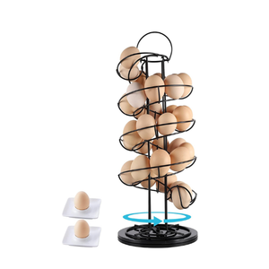 Rack à oeufs Skelter Spiral Design Metal Egg Skelter Dispenser Rack Storage Display Rackn Noir - Product Image 1