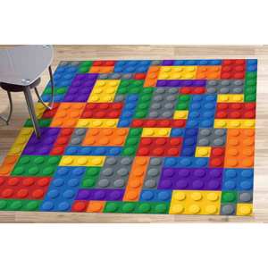 Alfombra de Bloques de Construcción Coloridos: Decoración para Cuarto de Juegos Infantil, con Alfombra Suave - Product Image 3