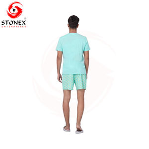 Personnaliser 2024 Logo hommes ensembles courts 100% coton 2 pièces tenues en gros mode été décontracté t-shirt & ensemble court - Product Image 4