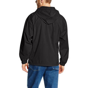 Chaqueta impermeable para la lluvia para hombre, respetuosa con el medio ambiente, tela de poliéster personalizada, bolsillos con cremallera, chaqueta cortavientos de talla grande con MOQ bajo - Product Image 4