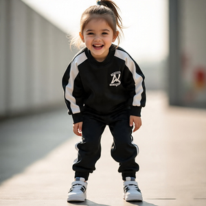 ชุดวอร์มสองชิ้นสำหรับฤดูหนาวสำหรับเด็กผู้หญิงชุดวอร์มขนแกะระบายอากาศได้ดีเป็นมิตรกับสิ่งแวดล้อม - Product Image 3