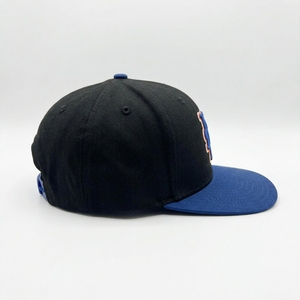Casquette Snapback personnalisée avec broderie 3D Injae, visière plate, 6 panneaux, style baseball, noir et bleu, unisexe, streetwear, fermeture réglable - Product Image 4