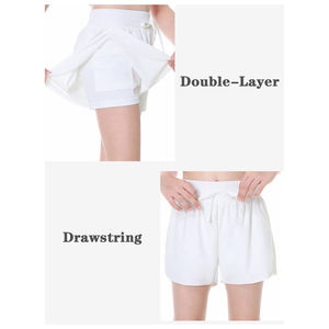 Femmes Fitness Sportswear Yoga Shorts avec poches Fille Collants taille haute Shorts de course - Product Image 2