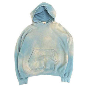 เสื้อฮู้ดซิปอัพสำหรับผู้ชายโอเวอร์ไซส์ปักโลโก้ผ้า500 GSM ผ้าทอลายกรดวินเทจสีพื้นแบบถัก - Product Image 3