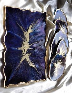 SUPER plateau de service en résine époxy fait à la main Essentiels de cuisine uniques pour la maison Restaurant Hôtel Décoratif Service Tra - Product Image 5