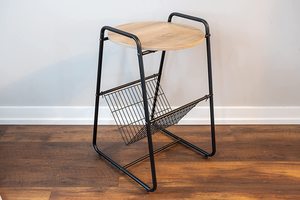 <b>Round</b> Display Wooden Top <b>Storage</b> <b>Side</b> <b>Table</b> Handmade High Quality Metal Strong Weight Lifted Nest and Wooden Metal <b>Side</b> <b>Tables</b> - Product Image 5