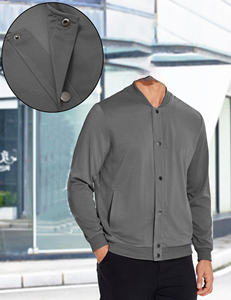 Chaqueta de béisbol para hombre con diseño de patrón personalizado para primavera y otoño, chaqueta universitaria informal deportiva, soporte de lona de piel de oveja real - Product Image 4