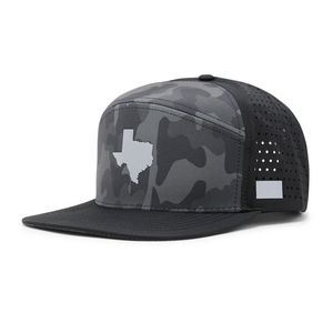 Gorra de Béisbol Plana con Visera de Camuflaje, Estilo Hip Hop, con Logo Personalizado, Orificios Cortados con Láser, Transpirable, de 6 Paneles, Impermeable, para Golf - Product Image 1