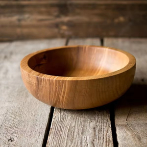 Tazón de masa de madera artesanal para mezclar, hecho a mano para frutas o ensaladas, tazón de granja rústico Vintage de alta calidad - Product Image 1
