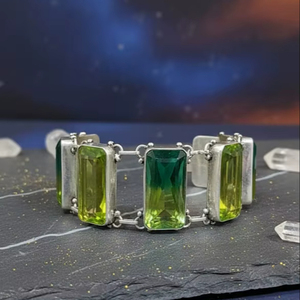 Bracelet en argent .925 de haute qualité, pierres naturelles carrées colorées, perles faites à la main, bijoux ethniques avec des bracelets en laiton finement perlés - Product Image 2