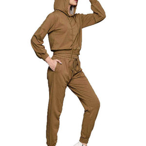 Sudaderas con capucha y pantalones de chándal para mujer con diseño de logotipo personalizado, ropa de entrenamiento para gimnasio, chándales con capucha para mujer - Product Image 2