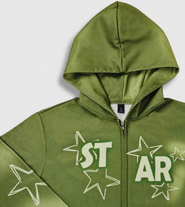 Survêtement 2 pièces personnalisé pour hommes sweat à capuche avec impression DTG et pantalon évasé tenue de rue décontractée à la mode - Product Image 3