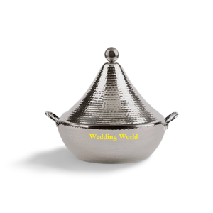 Olla Caliente de Metal con Tapa Martillada, Forma Redonda, Utensilio de Cocina para Mesa, Cazuela, Calentador de Comida Decorativo de Metal, Gran Venta - Product Image 2