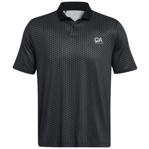Transpirable que absorbe la humedad 100% poliéster Ajuste estándar relajado con tapeta de 2 botones Black Performance Mens Golf Polo Shirt - Product Image 3
