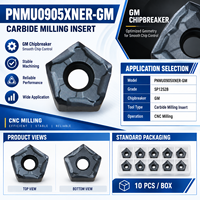 Plaquettes de fraisage en carbure PNMU0905XNER-GM SP1252B pour fraisage frontal CNC et fraisage général