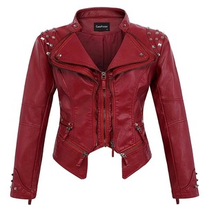 Chaqueta de cuero con remaches Steampunk Rock para mujer, ropa informal corta ajustada, bordado gótico, abrigo de locomotora de cuero Pu para mujer - Product Image 5