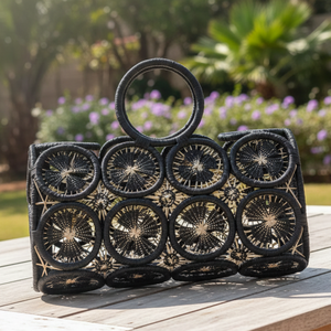 Bolso Tote de Rafia de Macramé Hermoso y Moderno de Moda de Lujo AIKO de Madagascar para Mujer, Colorido y Lindo - Product Image 1