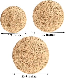Woven Eco-Friendly Charger Plates Water Hyacinth Placemats 35cm/30cm Diameter <b>for</b> Dining Table Customized <b>Coasters</b> <b>Drink</b> - Product Image 2