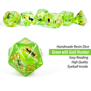 Factory Wholesale Dungeons and Dragons D&amp;D Role Playing Games Polyhedral Resin <strong>Dice</strong> <strong>Set</strong> 16mm Square Green - Product Image 2