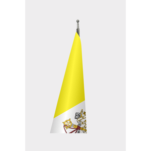 Drapeau officiel du Vatican imprimé numériquement en satin de polyester et soie avec mât en fibre de verre et aluminium - Product Image 3
