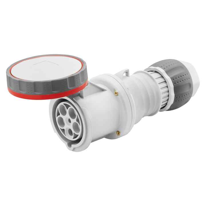 Red Mantle Wiring 3P+T 125A IP69 Straight Mobile Socket 380-415V for MV&HV Products
