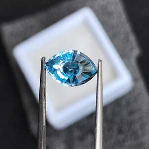 พลอยรูปไข่โทแพซสีฟ้าธรรมชาติ100% 3มม. สำหรับตกแต่งบ้าน - Product Image 3