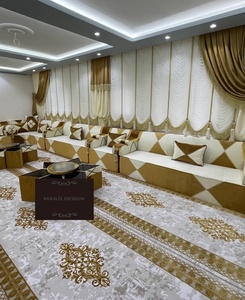 Majlis-Alfombra de lana con diseño marroquí de 40cm de altura, conjunto completo de sofá, cortinas y mesa, Árabe - Product Image 4