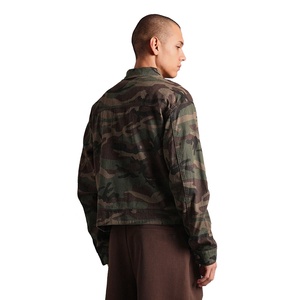 Classic Camo <b>Field</b> <b>Jacket</b> Functional and Rugged Denim <b>Jacket</b> With Zipper Closure Plus Size Multiple Pockets <b>For</b> Everyday Use - Product Image 3