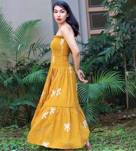 Verano de algodón indio hecho a mano para mujer elegante sin mangas cómodo hasta la rodilla ropa informal antiestática para Sun Travel Club - Product Image 4