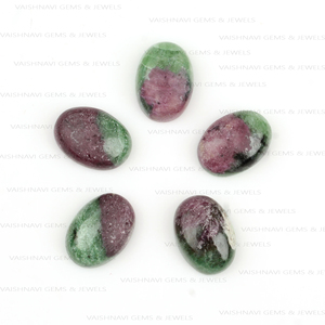 Haute qualité 10x14mm naturel rubis Zoisite Cabochon ovale dos plat calibré pierres précieuses en vrac fabrication de bijoux en vrac approvisionnement en gros - Product Image 3