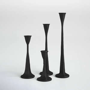 Élégant ensemble de 4 bougeoirs en métal noir pour la maison, les anniversaires, les mariages ou les événements de Noël, décorations de centre de table - Product Image 5