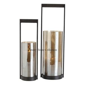 Juego de 3 candelabros de diseño minimalista de aspecto brillante de farol especial de Ramadán de color dorado diseño elegante suministros de farolillos hechos a mano - Product Image 5