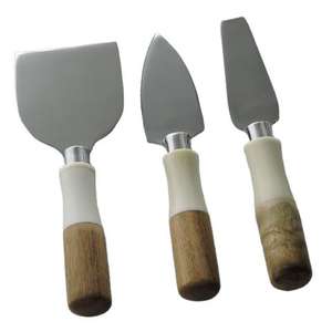 Classic Look Marble and Wooden Handle Design <b>Food</b> Grade Cheese Set for Villas Hotel Restaurant Use Simple Cheese Set - Product Image 1