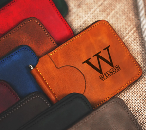 Clip para Billetes de Cuero Personalizado de Primera Calidad, Cartera Delgada Hecha a Mano, Tarjetero - Product Image 1