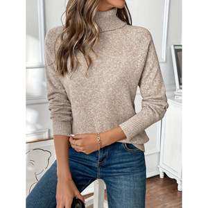 Fine Gauge <b>Mock</b> <b>Neck</b> Sweater Women's S Purple Knit <b>Top</b> Casual Wear - Product Image 6