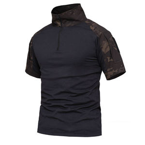 Chemise à manches courtes pour homme, demi-zip, col rond, tricotée en polyester/coton, respirante, vêtements de performance personnalisés - Product Image 4