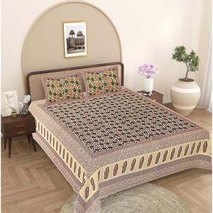 100% Cotton Green <b>Floral</b> Super King <b>Bed</b> Set with 3 Pieces (SHKV1108) - Product Image 1