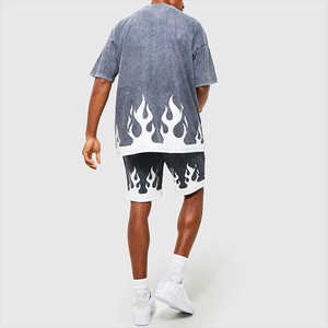 2026 nouvelle mode hommes en détresse brodé Patch manches courtes T-Shirt 100% coton Streetwear solide écran impression conception - Product Image 3